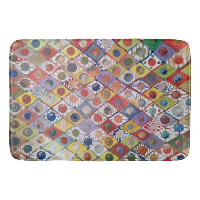 Abstrakt nr 4 spelar som barn Målning Badrumsmatta (Framsidan)