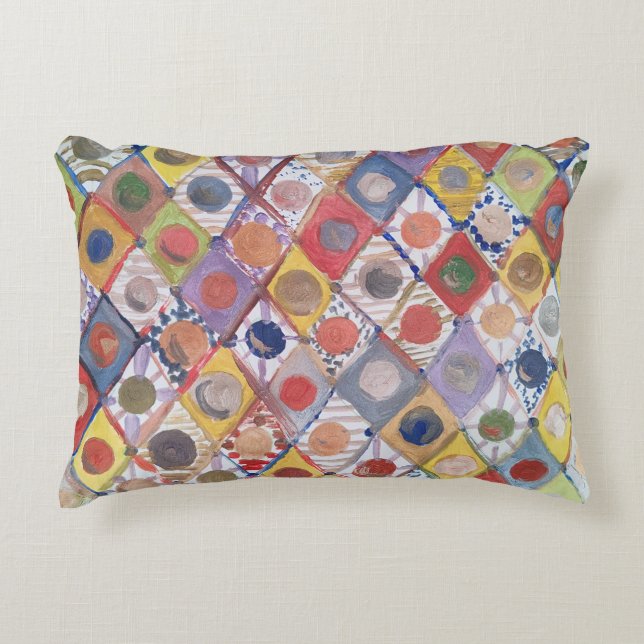 Abstrakt nr 4 spelar som barn Målning Prydnadskudde (Framsidan)