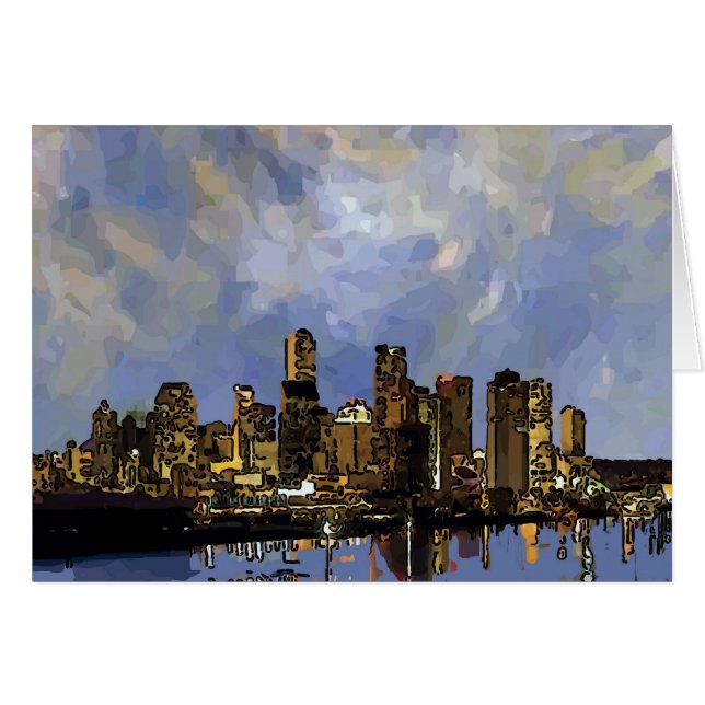 Abstrakt Ny Orleans Solnedgång lägga till text Hälsningskort (Framsidan Horizontal)