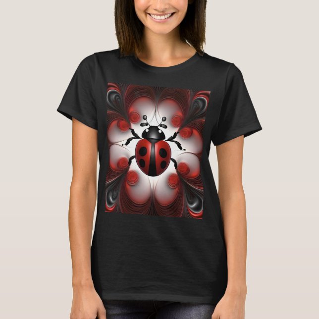 Abstrakt Nyckelpiga Konst Design, T Shirt (Framsida)