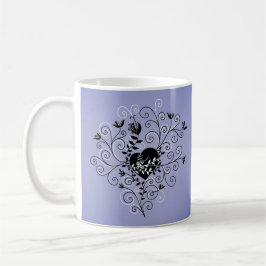 Abstrakt nyckfull fixad bruten hjärta för mörk kaffemugg