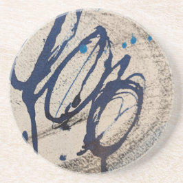 Abstrakt O - Blått och Grått Underlägg