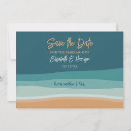 Abstrakt Ocean Beach Wedding Spara Datumet