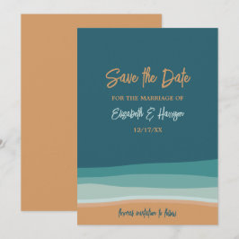 Abstrakt Ocean Beach Wedding Spara Datumet