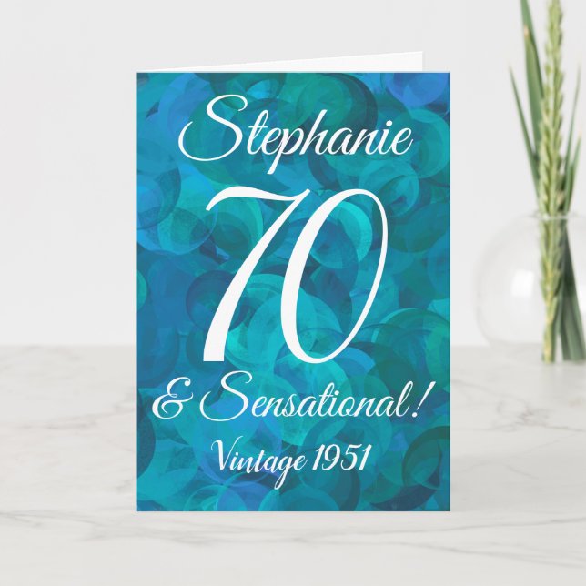 Abstrakt Ocean Blue Teal 70 och Sensational Kort (Framsida)