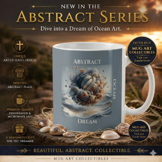 Abstrakt Ocean Dröm Kaffe Kaffemugg