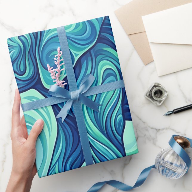 Abstrakt Ocean Elefant Gradient Inpackningspapper Presentpapper (Gifting)