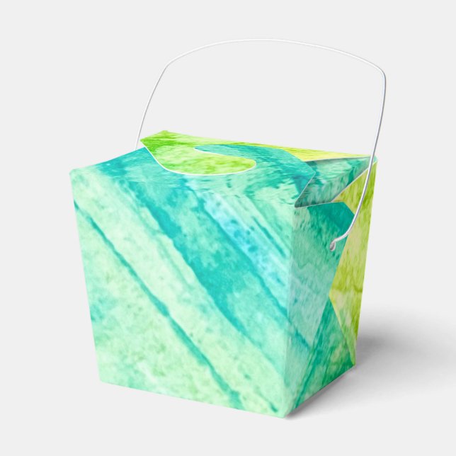 Abstrakt Ocean Grön Blå Akvarellmålning  Presentaskar (Framsidan Sidan)
