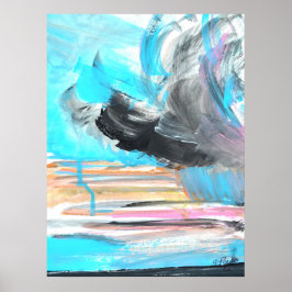 Abstrakt Ocean Storm Expressionist Poster