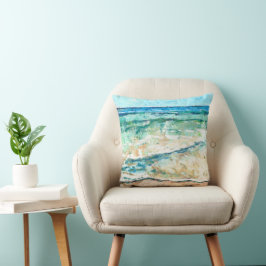 Abstrakt Ocean Teal Art Kudde