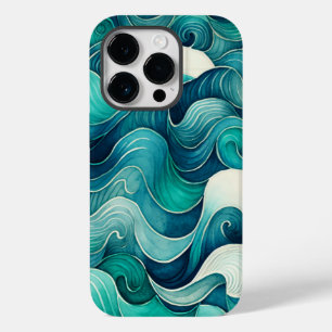 Abstrakt Ocean Vågar Blue och Turquise