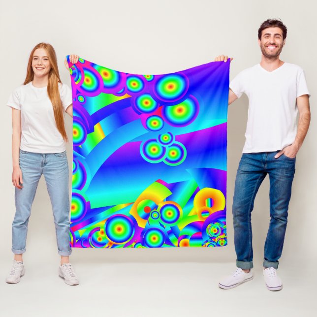 Abstrakt Ocean vågar Fleece Blanket (På plats)