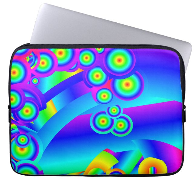 Abstrakt Ocean vinkar Electronics Bag Laptop Fodral (Framsidan)