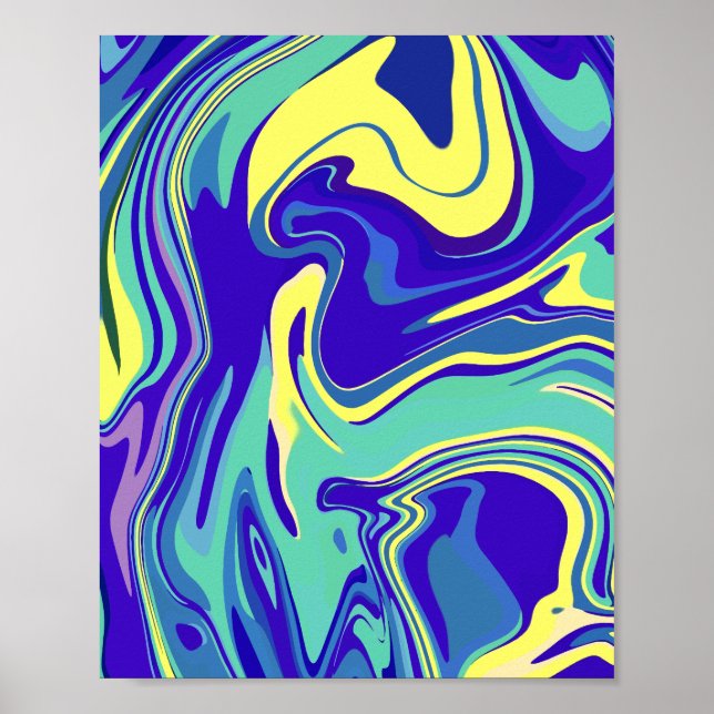 Abstrakt Oceanic Swirls Poster (Framsidan)