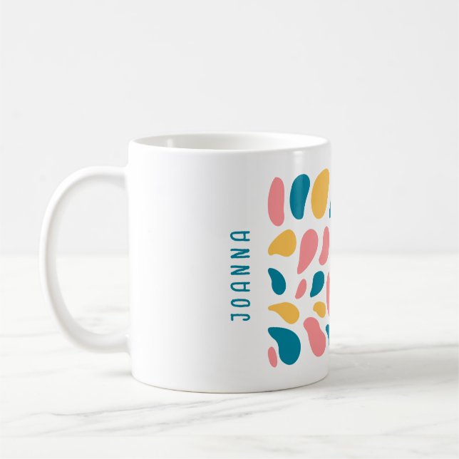 Abstrakt och Färgrika Ornamentsformer Klassisk Mug Kaffemugg (Vänster)