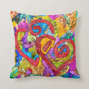 Abstrakt och färgstarka hörn Dekorativ kudde