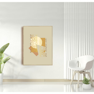 Abstrakt och Geometric Golden Boho Poster