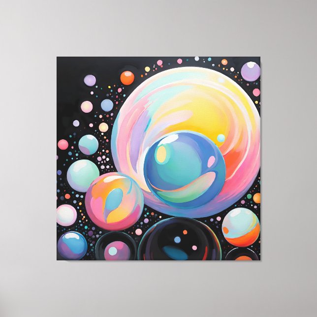 Abstrakt och modern bubbeldesign canvastryck (Framsida)