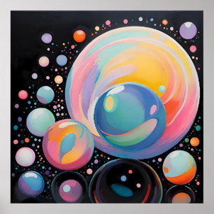 Abstrakt och modern bubbeldesign poster