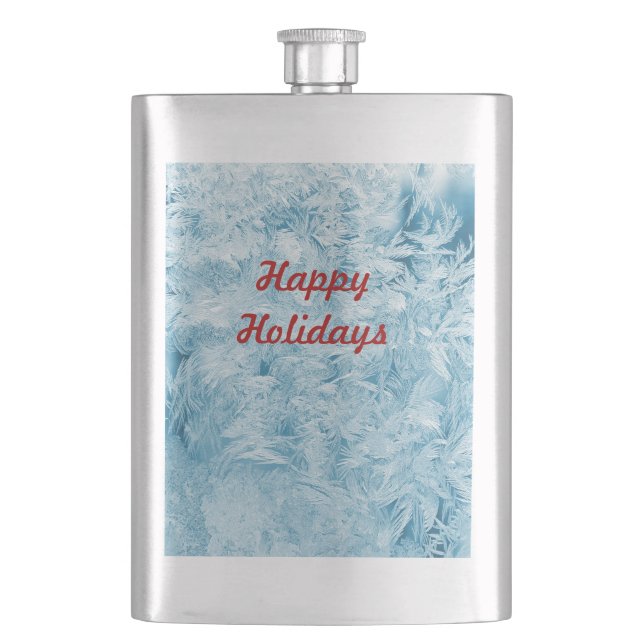 Abstrakt och snöflingor fickplunta (Framsidan)