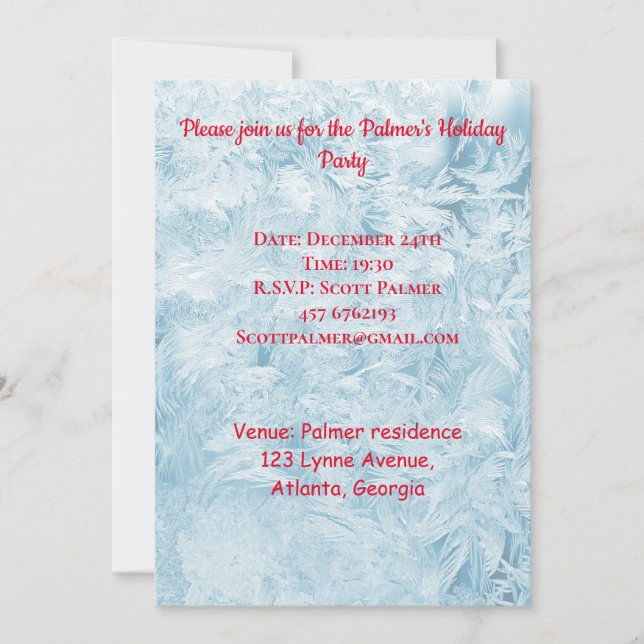 Abstrakt och snöflingor inbjudningar (Framsida)