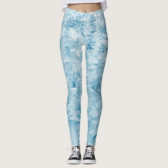 Abstrakt och snöflingor leggings (Framsida)