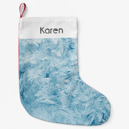 Abstrakt och snöflingor liten julstrumpa