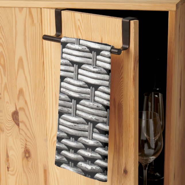 Abstrakt och Snyggt Grått Mönster Kökshandduk (Thirds Fold)