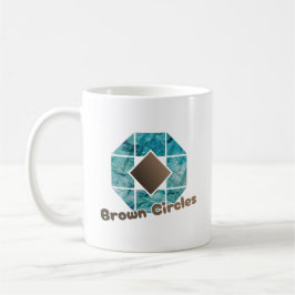 Abstrakt Octagon med brun kvadrat och motsatt ci Kaffemugg