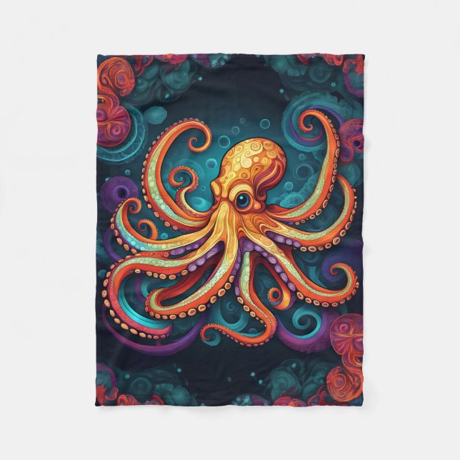 ABSTRAKT OCTOPUS BLANKET FLEECEFILT (Framsidan)