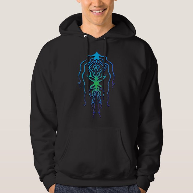 Abstrakt Octopus Tribal Squid Tattodesign Hoodie (Framsida)