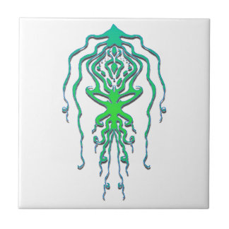 Abstrakt Octopus Tribal Squid Tattodesign Kakelplatta