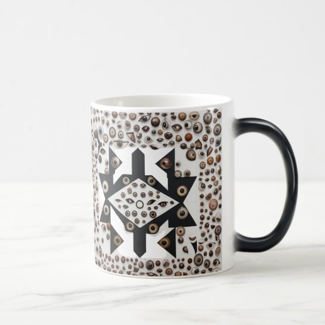 Abstrakt Öga Geometric Art - Färg Morphing Mugg (Höger)