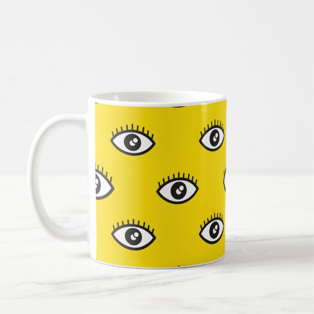 Abstrakt öga sömlös mönster. Sömlös öga backgr Kaffemugg (Vänster)