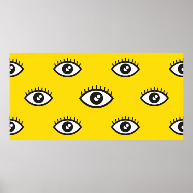 Abstrakt öga sömlös mönster. Sömlös öga backgr Poster (Framsidan)