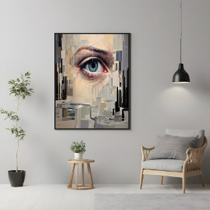 Abstrakt Öga - Surreal Geometric Vision Art Poster