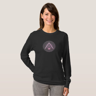 Abstrakt Ögonsymbol Kvinnors Svart T-Shirt Minim