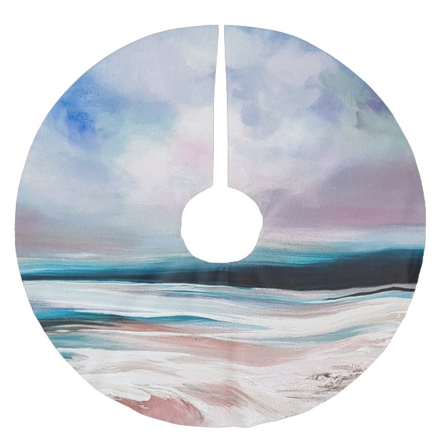 Abstrakt Oil Canvas: Contemporary Struktur Julgransmatta Borstad Polyester (Framsidan)
