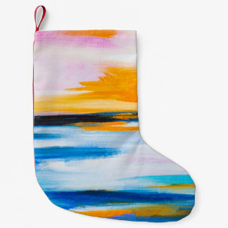 Abstrakt Oil struktur, solnedgång havsmålning. Liten Julstrumpa