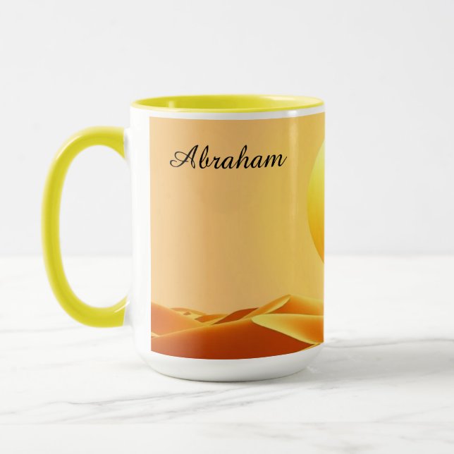 Abstrakt Öken Sol Amber Glöd Minimalistisk Mugg (Vänster)