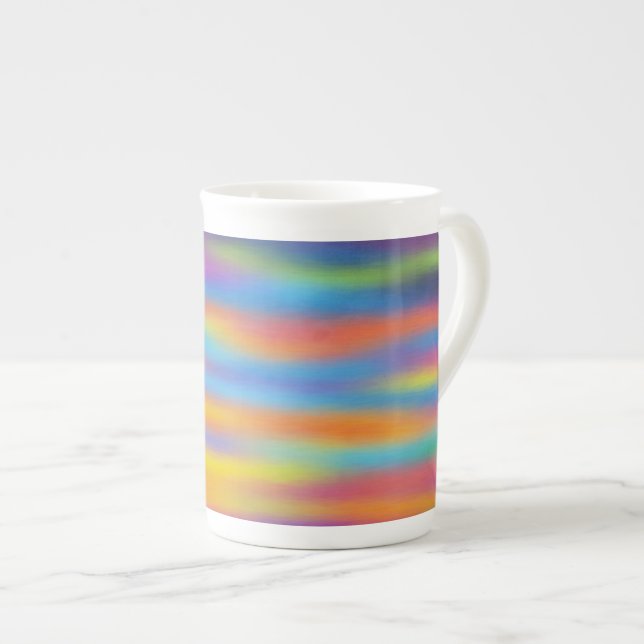 Abstrakt öken solnedgång himmel konstverk benporslin mugg (Framsida höger)