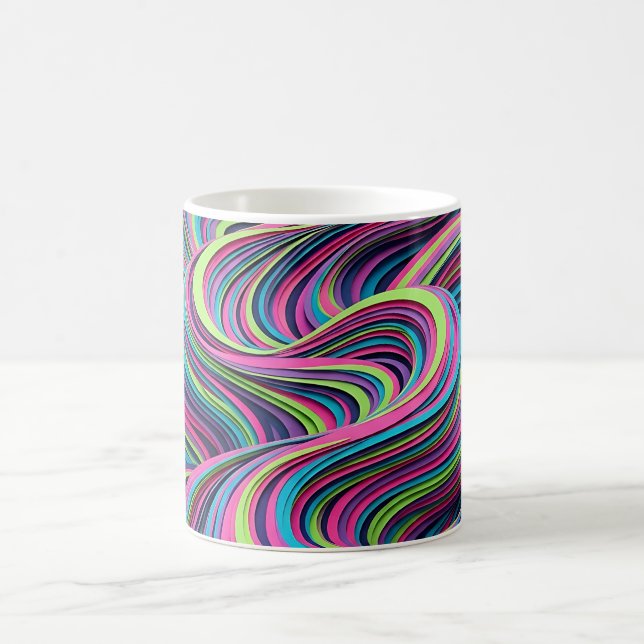 Abstrakt Ökenklit Neonkrus Kaffe Mugg (Center)