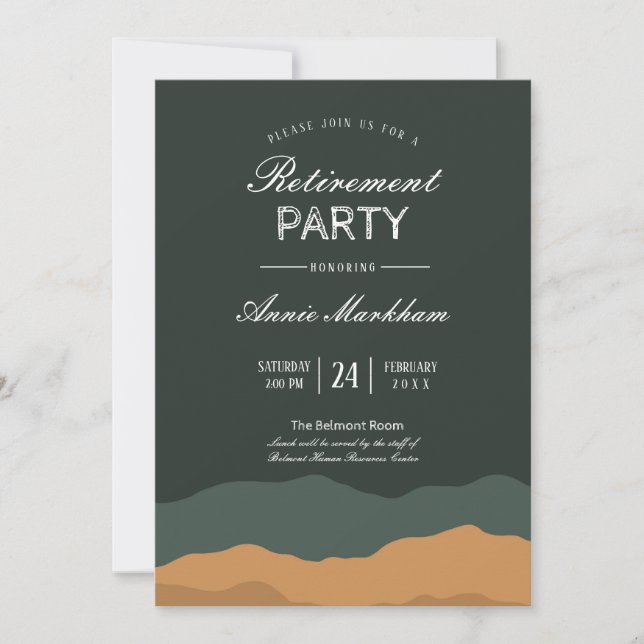 Abstrakt Ökenliggande Pension Inbjudningar (Framsida)