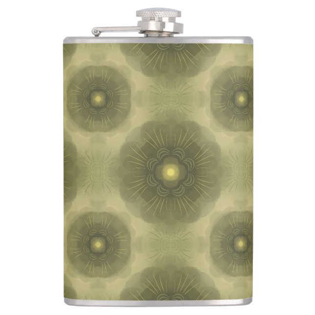 Abstrakt Oliv grönt blomma Sömlös Mönster Fickplunta (Framsidan)