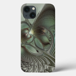 Abstrakt Olive Sage Grönt Grått Fractal Art Fantas