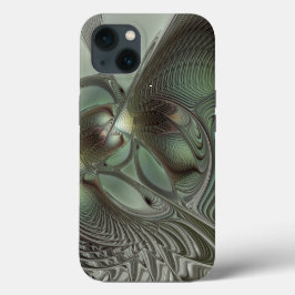 Abstrakt Olive Sage Grönt Grått Fractal Art Fantas