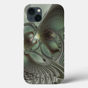 Abstrakt Olive Sage Grönt Grått Fractal Art Fantas
