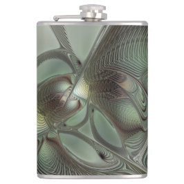 Abstrakt Olive Sage Grönt Grått Fractal Art Fantas Fickplunta