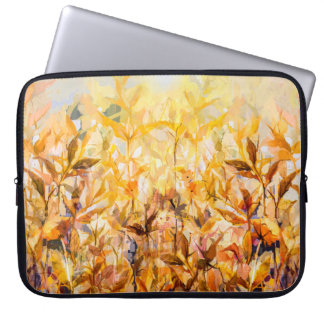 Abstrakt oljemålning av färgad blomma med oran laptop fodral