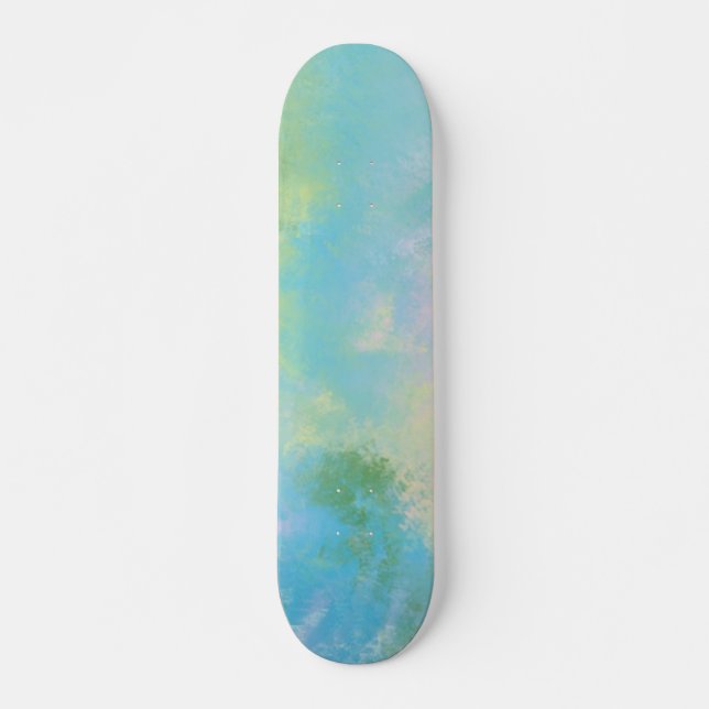 abstrakt oljemålning mini skateboard bräda 18,5 cm (Framsida)